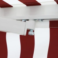 Outsunny 10' x 8' Retractable Awning, Patio Awnings, Sunshade Shelter w/ Manual Crank Handle, UV & Water-Resistant Fabric and Aluminum Frame for Deck, Balcony, Yard, Wine Red Stripes(m-9)