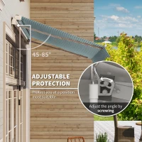 Outsunny 10' x 8' Manual Retractable Awning, Sun Shade Shelter Canopy, with Aluminum Frame and UV Protection for Patio Deck Yard Window Door, Green Stripe(m-4)