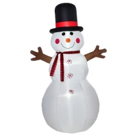 HOMCOM 6ft Christmas Inflatables Outdoor Decorations Snowman, Blow-Up Yard Christmas Decor with LED Lights Display(m-1)