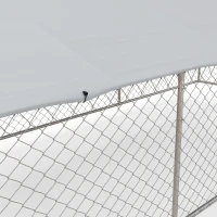 PawHut 19.7' x 7.5' x 7.5' Outdoor Dog Kennel for Large-Sized Dogs with Waterproof UV Resistant Roof, Silver(m-8)