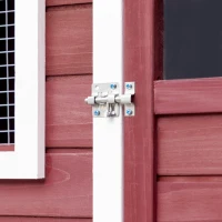 PawHut 44" Chicken Coop, Wooden Hen Run House, Rabbit Hutch with Nesting Box, Removable Tray, Asphalt Roof, Planting Lattice, Red(m-9)