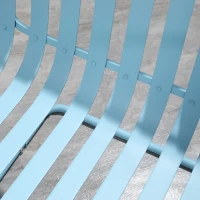 Outsunny 3 Pieces Patio Bistro Set, Metal Frame Garden Coffee Table Set with 2 Chairs & Round Table for Outdoor Yard Porch Poolside Balcony, Sky Blue(m-10)