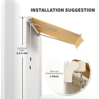 Outsunny 10' x 8' Manual Retractable Awning, Sun Shade Shelter Canopy, with Aluminum Frame and UV Protection for Patio Deck Yard Window Door, Orange(m-7)