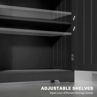 kleankin Bathroom Cabinet, Bathroom Storage Cabinet with 2 Drawers, Adjustable Shelf for Living Room, Entryway, Black(m-5)