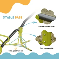 HOMCOM Kids Spinning Seesaw Swivel Teeter Totter Playground Equipment 360° Rotation Child Seesaw Rocker Swing Green & Grey(m-9)