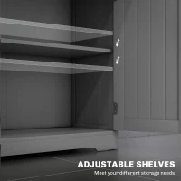 kleankin Bathroom Cabinet, Bathroom Storage Cabinet with 2 Drawers, Adjustable Shelf for Living Room, Entryway, Grey(m-5)