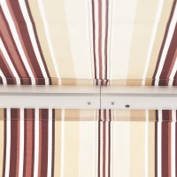 Outsunny 10' x 8' Retractable Awning, Patio Awnings, Sunshade Shelter w/ Manual Crank Handle, UV & Water-Resistant Fabric and Aluminum Frame for Deck, Balcony, Yard, Red & Beige(m-9)