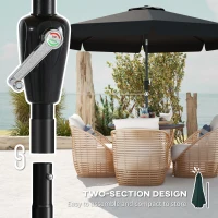 Outsunny 8.5 ft Outdoor Market Table Umbrella, Round Patio Umbrella with Tilt and Crank for Garden, Backyard, Deck, Black(m-9)