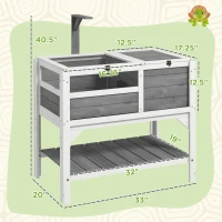 PawHut Wooden Tortoise House with Storage Shelf, Light Support Frame & Pull-Out Tray, Secure Habitat for Tortoises(m-2)
