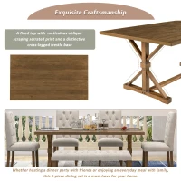 6-Piece Farmhouse Dining Table Set, 72''L x 42''W x 30''H Wood Rectangular Table, 4 Upholstered Chairs with Bench, Ergonomic Design, Solid Wood Construction, Walnut(m-5)