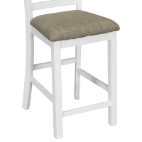 5-Piece Rubber Wood Counter Height Dining Set with Padded Chairs, Wine Compartment, and Wineglass Holders, 59.6"L x 30"W x 36"H, Brown+Whitewash(m-10)