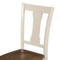 Classic 6-Piece Dining Set, Wooden Table and 4 Chairs with Bench, Sturdy Wood Construction, Ergonomic Design, 60''L x 35.8''W x 30''H, Brown+Cottage White(m-9)
