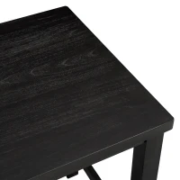 5-Piece Counter Height Dining Set, Wooden Table and 4 Cushioned Chairs with Nail Head Trim, Ergonomic Design, 52"L x 27"W x 36.3"H, Espresso(m-12)