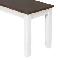 Rustic Style 6-Piece Dining Room Table Set with Ergonomic Chairs and Bench, Solid Wood Veneer, Rubber Wood Frame, 60"L x 36"W x 30"H, Walnut(m-11)