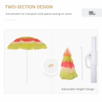 Outsunny 6FT Beach Umbrella Tilt Sunshade Height Adjustable Outdoor Market Patio Yard Crank Deck Sun Shade, Multi-color(m-5)