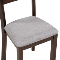 Vinsetto 5 Piece Dining Table Set, Industrial Wooden Kitchen Table and 4 Chairs, Compact Design, Upholstered Seats, 35"x35"x30", Espresso(m-10)