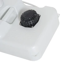 kleankin Portable Camping Sink, Handwashing Station Basin with 4.5 Gallon Tank, 6.3 Gallon Recovery Tank, Rolling Wheels & Soap Dispenser for RV, Outdoor Events, Gatherings, HDPE, White(m-8)