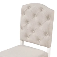 Retro Style Dining Table Set with Extendable Table and 4 Upholstered Chairs, Solid Wood Legs, 42"-54"L x 42"W x 30"H Oval Table, Oak Natural Wood + OFF White(m-9)