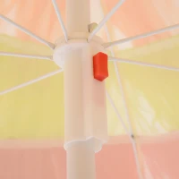 Outsunny 6FT Beach Umbrella Tilt Sunshade Height Adjustable Outdoor Market Patio Yard Crank Deck Sun Shade, Multi-color(m-9)