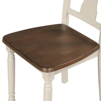 Classic 6-Piece Dining Set, Wooden Table and 4 Chairs with Bench, Sturdy Wood Construction, Ergonomic Design, 60''L x 35.8''W x 30''H, Brown+Cottage White(m-10)