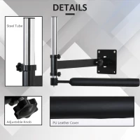 Soozier Wall Mount Reflex Bar Trainer, MMA Boxing Speed Trainer with Punching Boxing Bar, Height Adjustable, Black(m-7)
