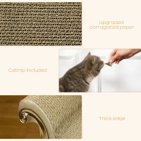 PawHut Cat Corrugated Paper Scratching Bed Pad Board Toy Pet Furniture with Catnip Brown(m-5)