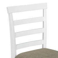 5-Piece Rubber Wood Counter Height Dining Set with Padded Chairs, Wine Compartment, and Wineglass Holders, 59.6"L x 30"W x 36"H, Brown+Whitewash(m-9)