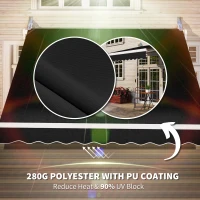 Outsunny 8' x 7' Retractable Awning, Manual Sun Shade for Patio, UV & Water-Resistant, Black(m-3)