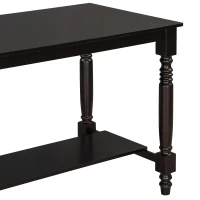 6-Piece Counter Height Dining Table Set with Shelf, 4 Chairs and Bench, High-Density Foam Cushions, MDF and Melaleucar Wood, 60''L x 29.5''W x 36''H, Espresso(m-12)