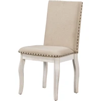 5-Piece Farmhouse Dining Table Set, Extendable Round Table with X-Shaped Base and 4 Upholstered Chairs, Adjustable Length 42-58", Oak Natural Wood + Antique White(m-9)