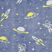 Qaba Toddler Chair with Luminous Universe Design, Wooden Frame, for 18-36 Months, Blue(m-7)