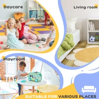 Qaba Toddler Chair with Luminous Universe Design, Wooden Frame, for 18-36 Months, Blue(m-6)