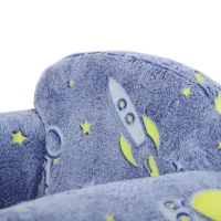 Qaba Toddler Chair with Luminous Universe Design, Wooden Frame, for 18-36 Months, Blue(m-10)