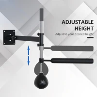 Soozier Wall Mount Reflex Bar Trainer, MMA Boxing Speed Trainer with Punching Boxing Bar, Height Adjustable, Black(m-6)