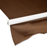 Outsunny 12' x 10' Manual Retractable Awning Outdoor Sunshade Shelter for Patio, Balcony, Yard, with Adjustable & Versatile Design, Coffee(m-10)