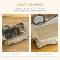 PawHut Cat Corrugated Paper Scratching Bed Pad Board Toy Pet Furniture with Catnip Brown(m-4)