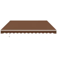 Outsunny 12' x 10' Manual Retractable Awning Outdoor Sunshade Shelter for Patio, Balcony, Yard, with Adjustable & Versatile Design, Coffee(m-2)
