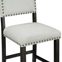 5-Piece Counter Height Dining Set, Wooden Table and 4 Cushioned Chairs with Nail Head Trim, Ergonomic Design, 52"L x 27"W x 36.3"H, Espresso(m-10)