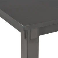 6-Piece Kitchen Dining Table Set, Wooden Rectangular Table with 4 Fabric Chairs and Bench, Waterproof Top, Easy Assembly, 60''L x 36''W x 30''H, Gray(m-12)