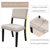 Vinsetto 5-Piece Kitchen Dining Table Set with Bottom Shelf and 4 Upholstered Chairs, 42"Lx42"Wx30"H Table, Contemporary Style, Espresso Finish, Espresso(m-5)