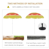 Outsunny 6FT Beach Umbrella Tilt Sunshade Height Adjustable Outdoor Market Patio Yard Crank Deck Sun Shade, Multi-color(m-4)