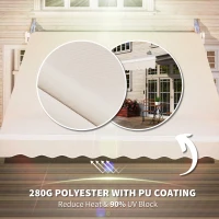 Outsunny 8'x7' Retractable Awning - UV & Sun Protection Patio Sun Shade, Manual Outdoor Canopy, Beige(m-4)