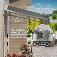 Outsunny 8' x 7' Retractable Awning, Manual Outdoor Patio Sun Shade, UV & Water-Resistant, Easy Installation, Green(m-3)