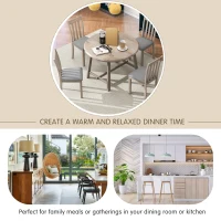 5-Piece Wood Dining Table Set, Round Extendable Table with 4 Chairs, Adjustable Length 41.4"-56.6", Modern Farmhouse Style, Natural Wood Wash(m-4)