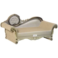 PawHut Cat Corrugated Paper Scratching Bed Pad Board Toy Pet Furniture with Catnip Brown(m-1)