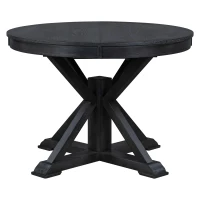 Retro Style Dining Table Set with Extendable Table and 4 Upholstered Chairs, Solid Wood Legs, 42"-54"L x 42"W x 30"H Length, Espresso(m-13)