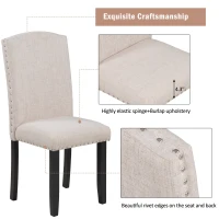 Modern 6-Piece Dining Table Set with 4 Upholstered Chairs and Bench, Marbled Veneers Tabletop, V-Shaped Legs, 60''L x 36''W x 30''H, White(m-6)