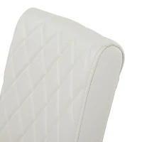 Vinsetto 7-Piece Pedestal Modern Dining Table Set, Rectangular Marble Texture Kitchen Table with 6 PU Leather Chairs and X-Shaped Gold Steel Pipe Legs, 60"L x 36"W x 30"H, White(m-9)