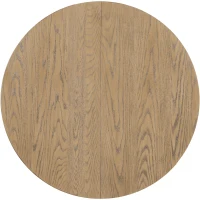 5-Piece Farmhouse Dining Table Set, Extendable Round Table with X-Shaped Base and 4 Upholstered Chairs, Adjustable Length 42-58", Oak Natural Wood + Antique White(m-13)