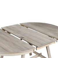 5-Piece Wood Dining Table Set, Round Extendable Table with 4 Chairs, Adjustable Length 41.4"-56.6", Modern Farmhouse Style, Natural Wood Wash(m-11)